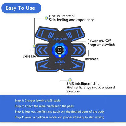 Abs Stimulator Ab Stimulator Rechargeable Abs Stimulator for Men Women Abdominal Work Out Abs Power Fitness Abs Muscle Training Workout Equipment Portable