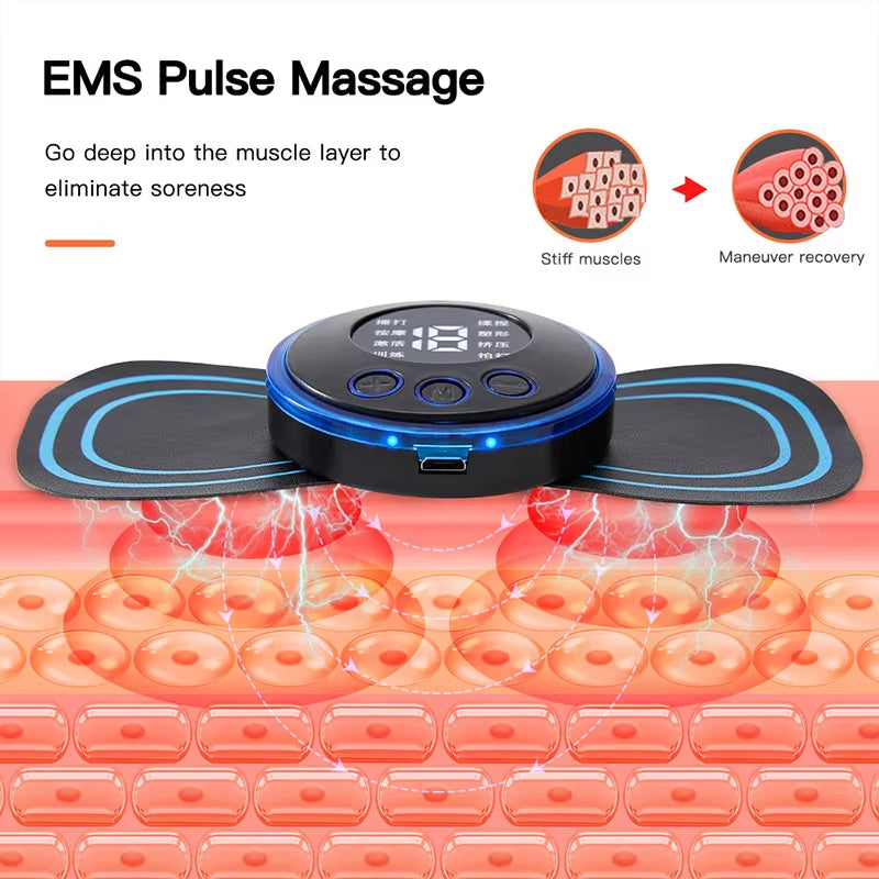 Electric Neck Massager Mini Cervical Back Patch Muscle Relieve Fatigue Stimulator Massageador Mat Pad Home Use Massage Tool