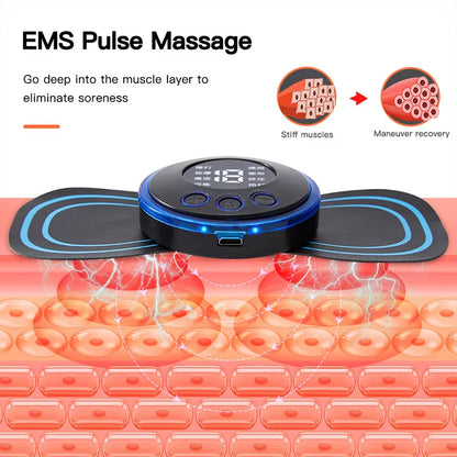 Electric Neck Massager Mini Cervical Back Patch Muscle Relieve Fatigue Stimulator Massageador Mat Pad Home Use Massage Tool