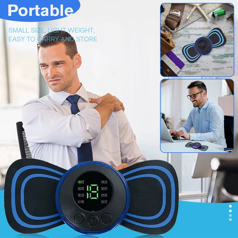 Electric Neck Massager Mini Cervical Back Patch Muscle Relieve Fatigue Stimulator Massageador Mat Pad Home Use Massage Tool