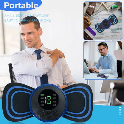 Electric Neck Massager Mini Cervical Back Patch Muscle Relieve Fatigue Stimulator Massageador Mat Pad Home Use Massage Tool